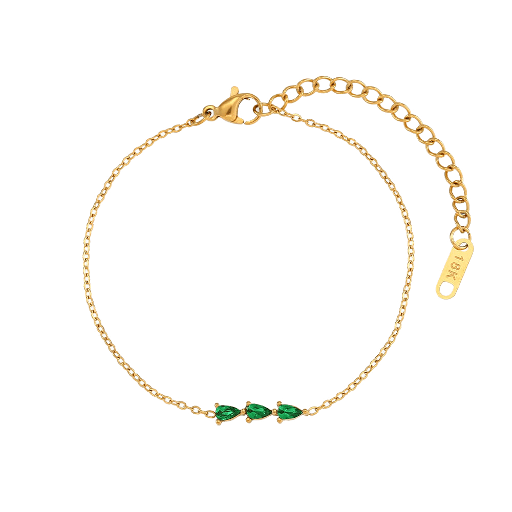 Armband Triple Diamond groen