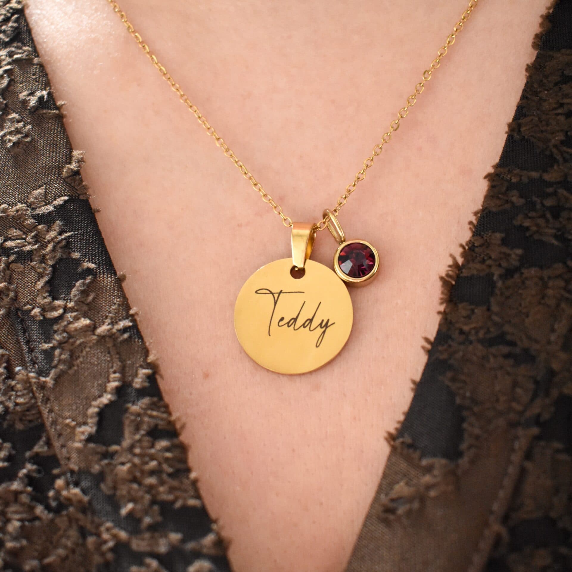 Geboortesteen Naam Ketting 5