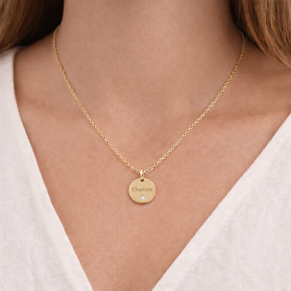 Ketting met Steentje en Naam — alternatieve afbeelding