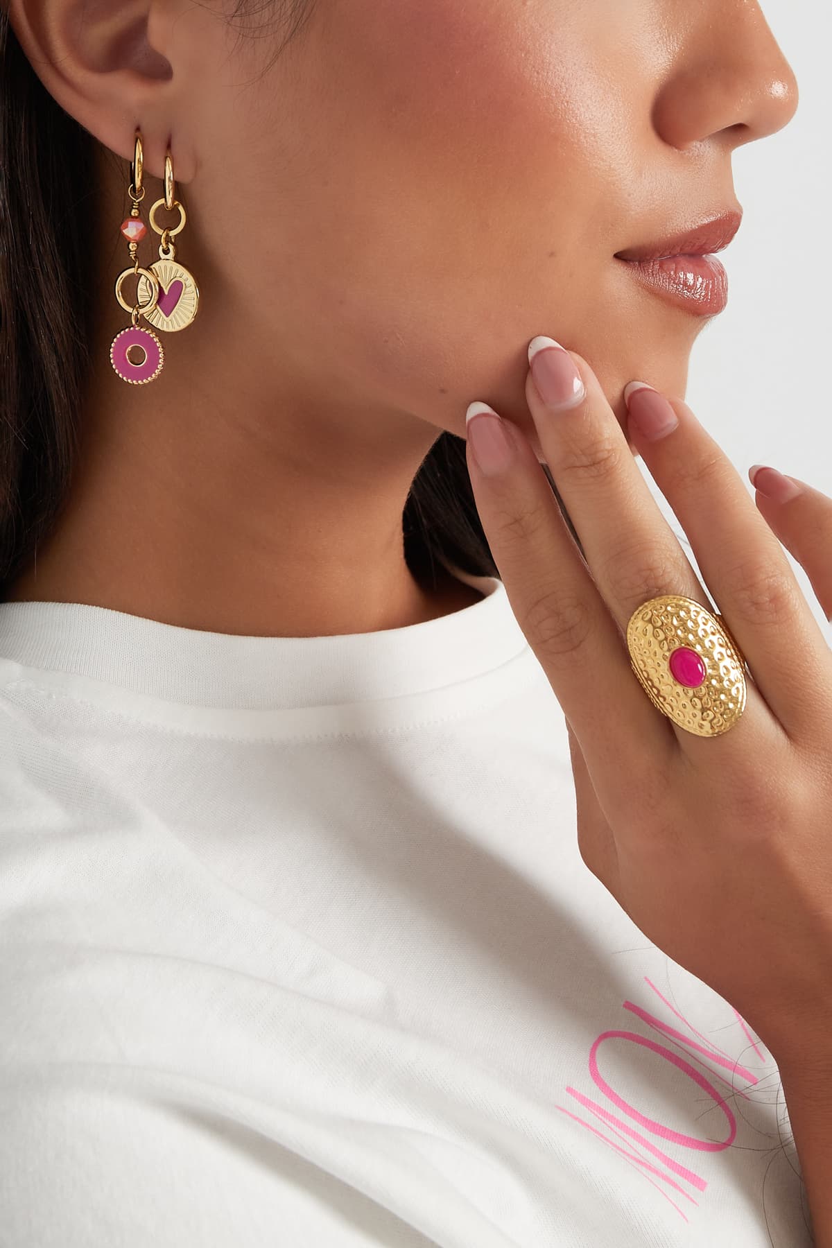 Oorbellen Liv roze 3