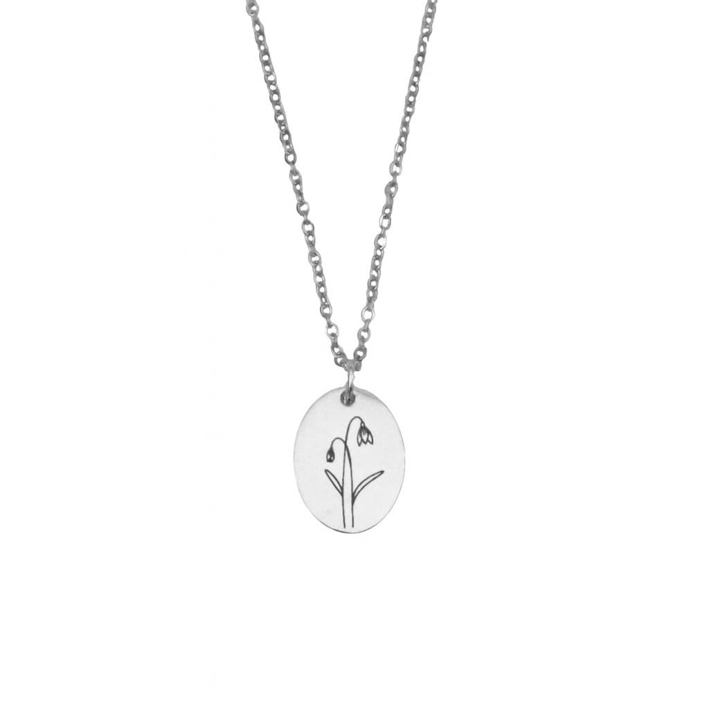 Ovale Geboortebloem Ketting — alternatieve afbeelding