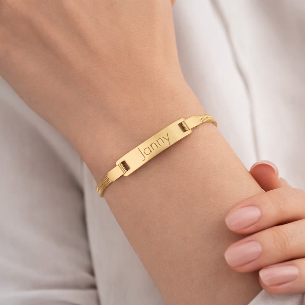 Gladde Armband met Naam — alternatieve afbeelding