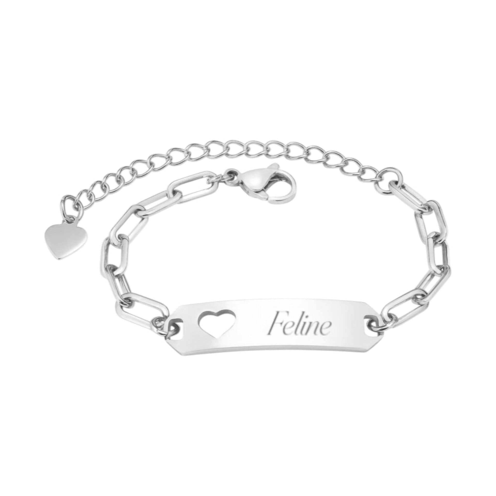 Meisjes Schakelarmband met Naam en Hartje